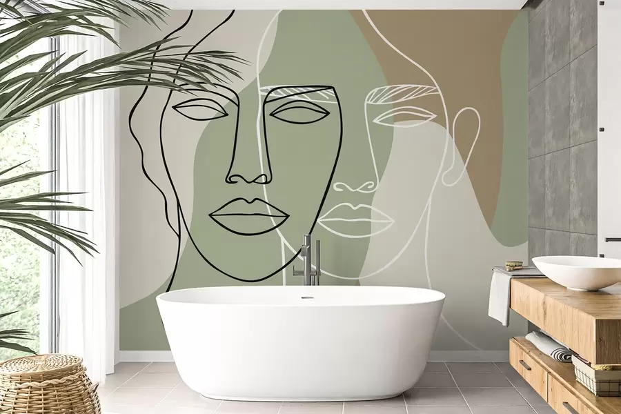 wall murals Abstract faces w05550