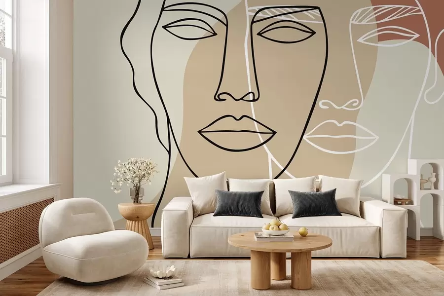 wall murals Abstract faces w05550v1