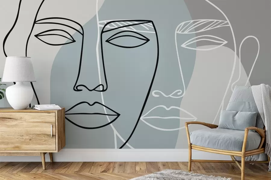 wall murals Abstract faces w05550v2