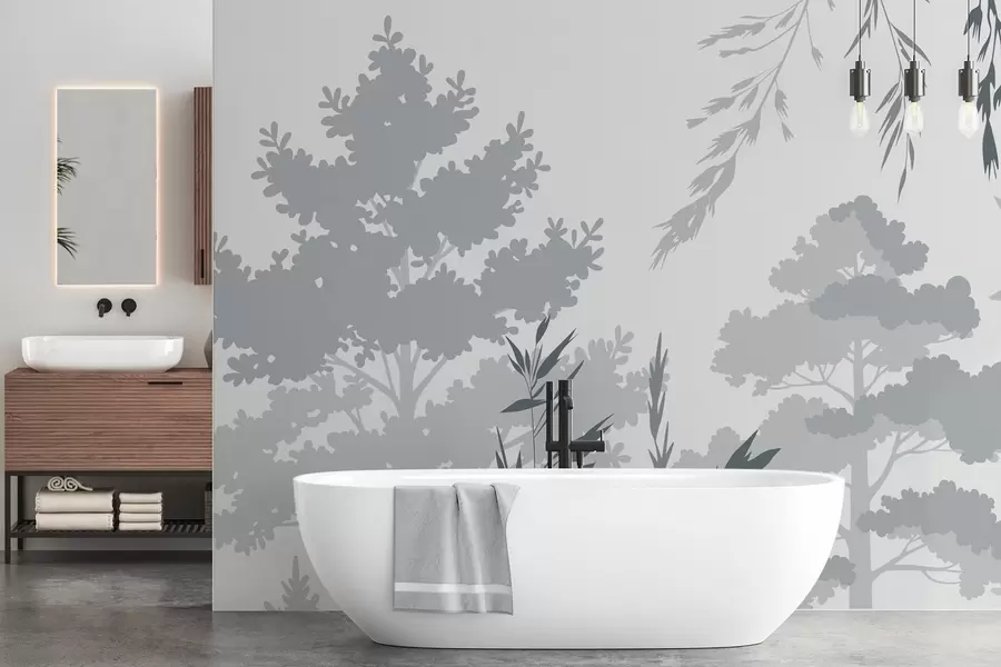 wall murals Trees and grasses w05551v2