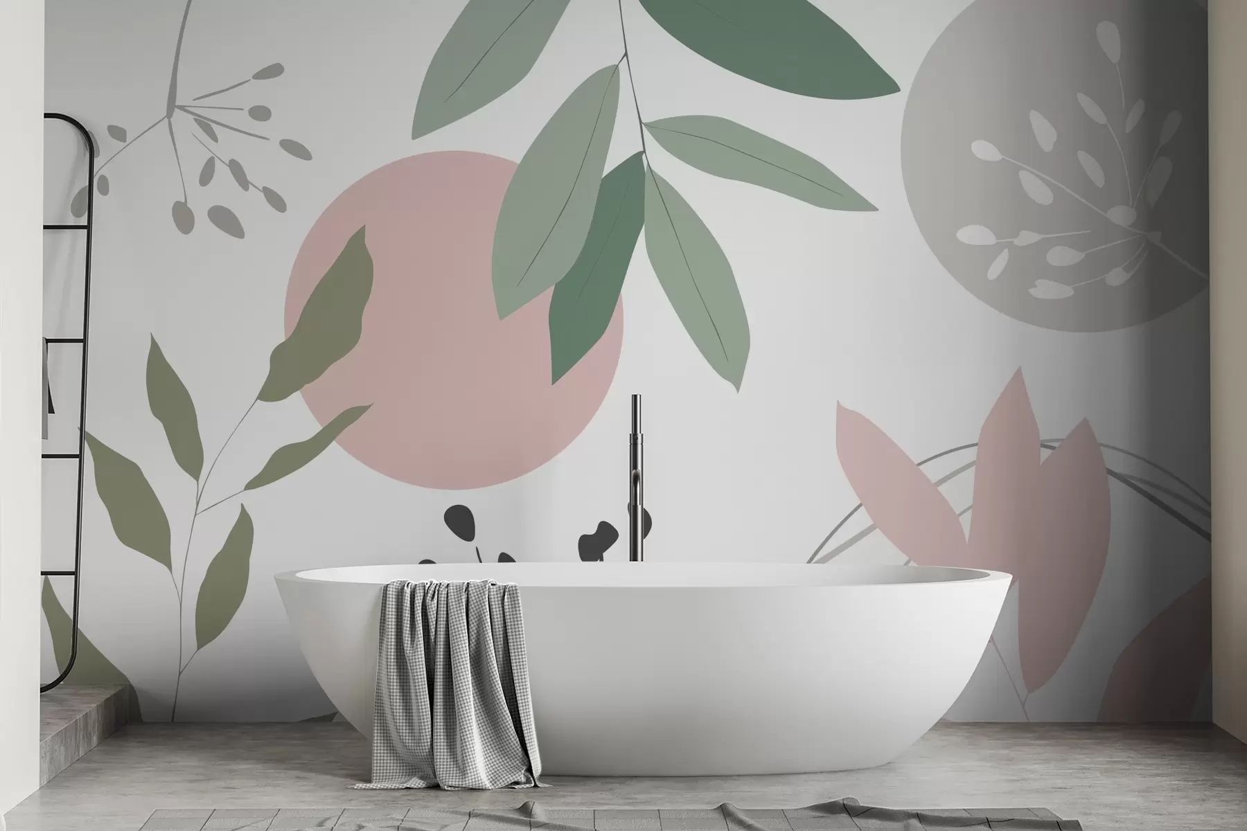 wall murals Abstraction with plants w05552