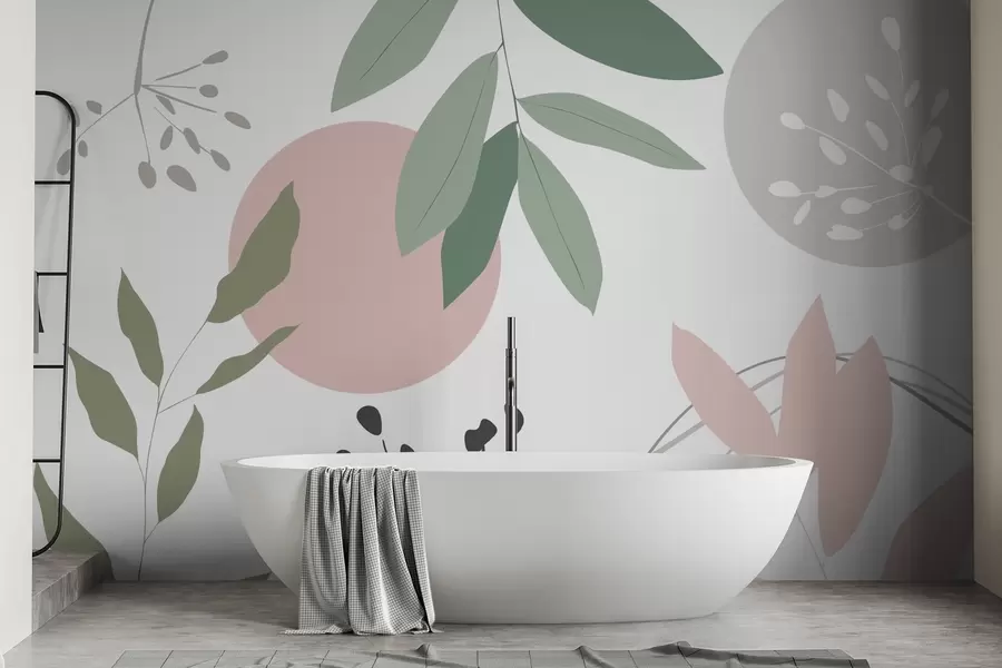 wall murals Abstraction with plants w05552