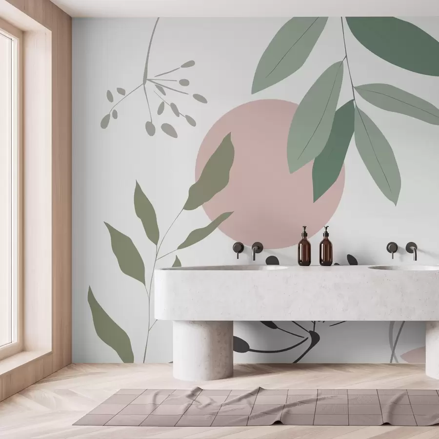wall murals Abstraction with plants w05552