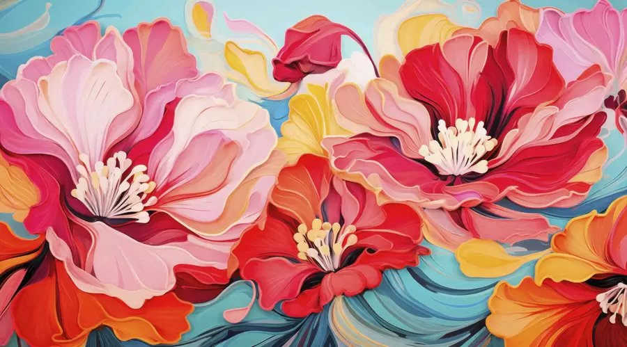 wall murals Fantasy Flowers w05574