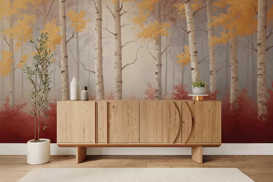 wall murals Autumn in mist w05577