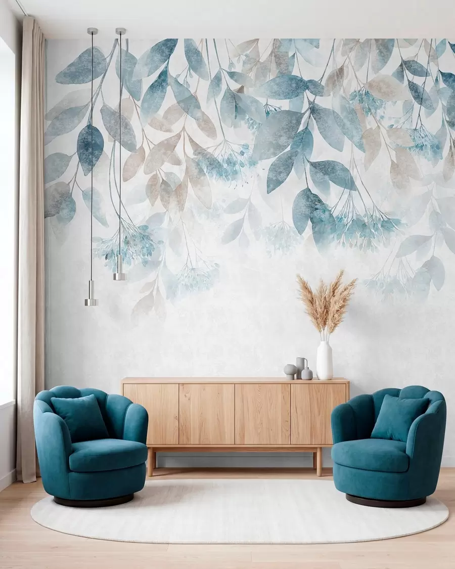 wall murals Teal Leaf Waterfall w05565