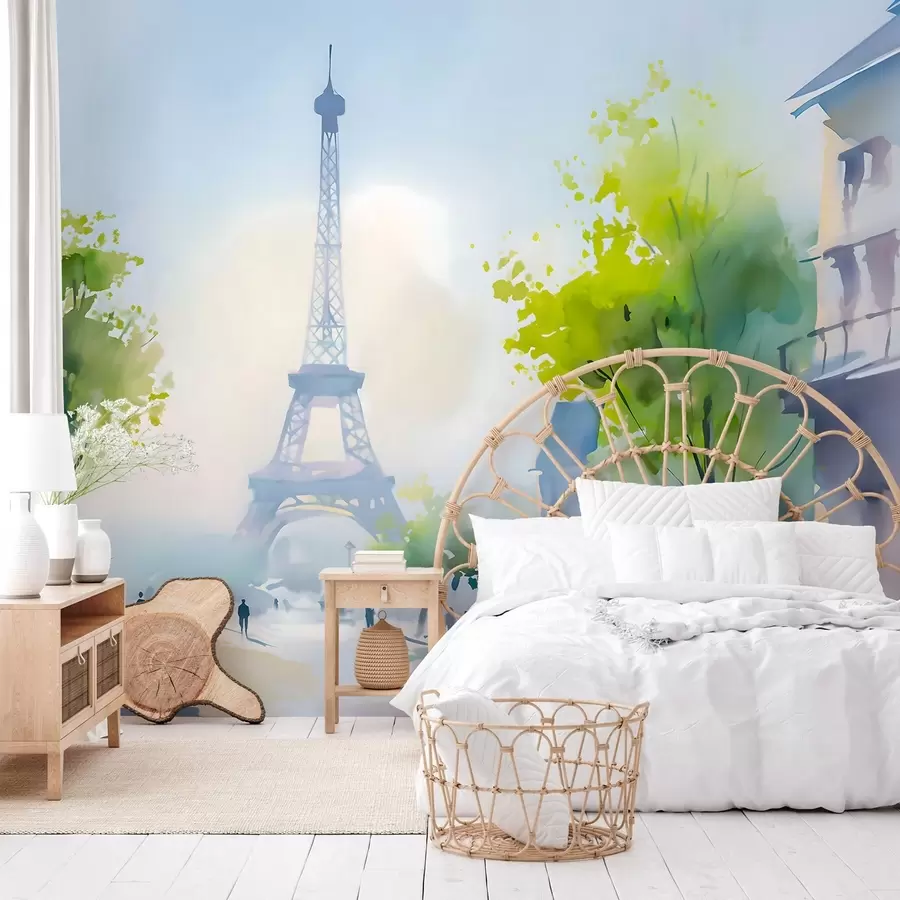 wall murals Paris, a cityscape in a watercolour style à la prima w05566
