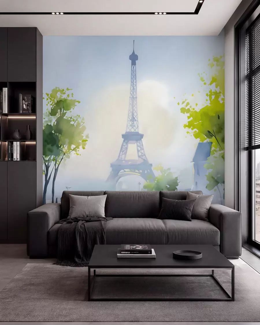 wall murals Paris, a cityscape in a watercolour style à la prima w05566