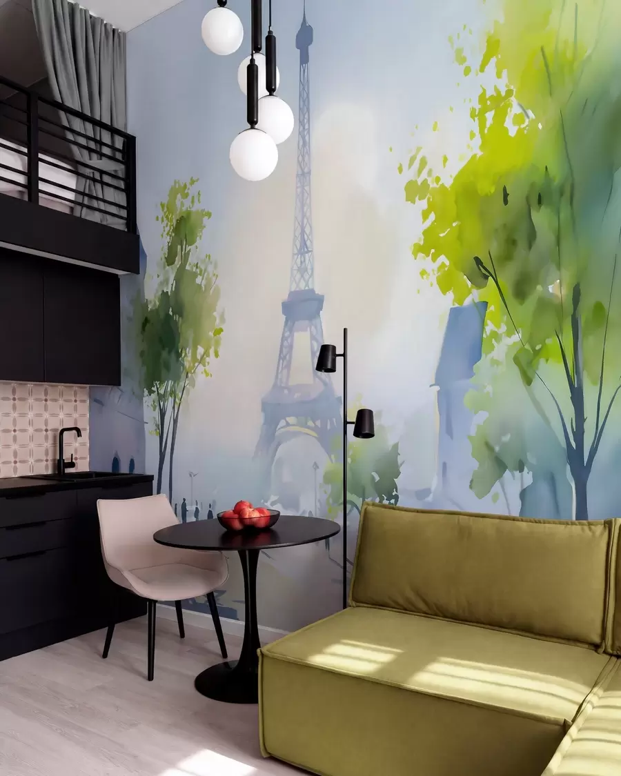 wall murals Paris, a cityscape in a watercolour style à la prima w05566
