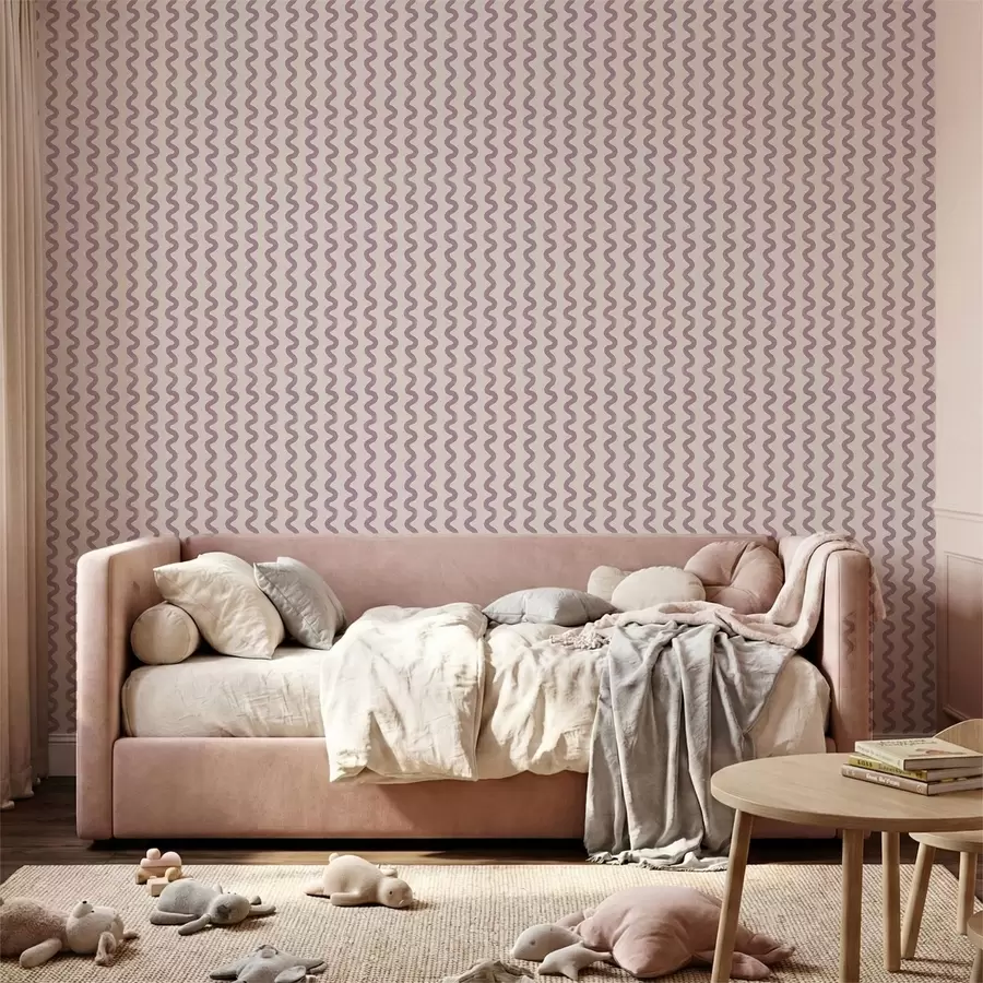 wall murals Wavy lilac pattern on light background a01187v4