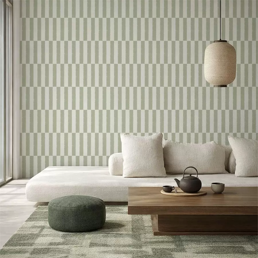wall murals Light green vertical stripes on light background a01190v1