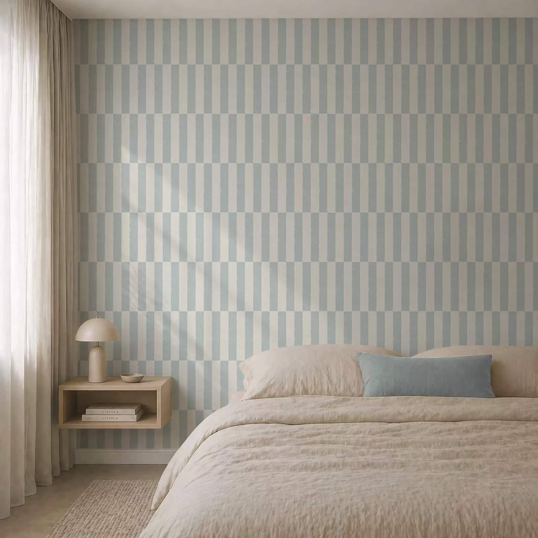 wall murals Pale blue vertical stripes on light background a01190