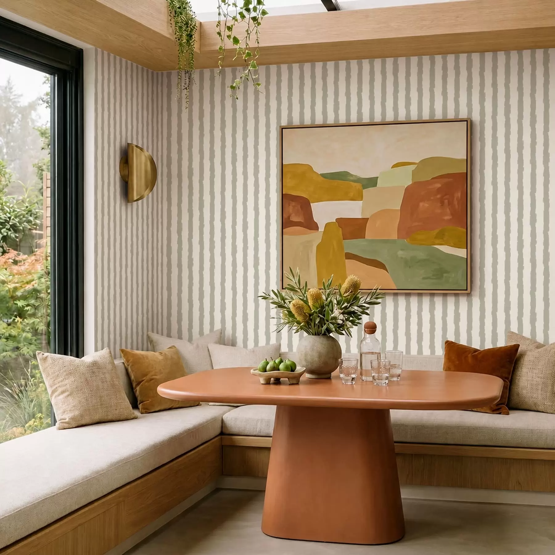 wall murals Light gray vertical brush strokes on light background a01191