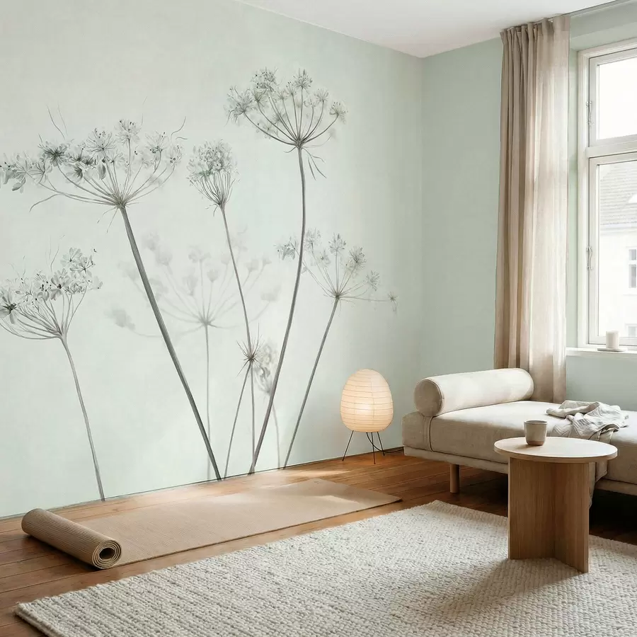 wall murals Fine Umbels on Pale Mint w05543v1