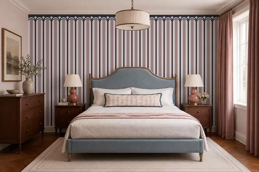 wall murals Vertical ornament in pink and gray shades w05610v1