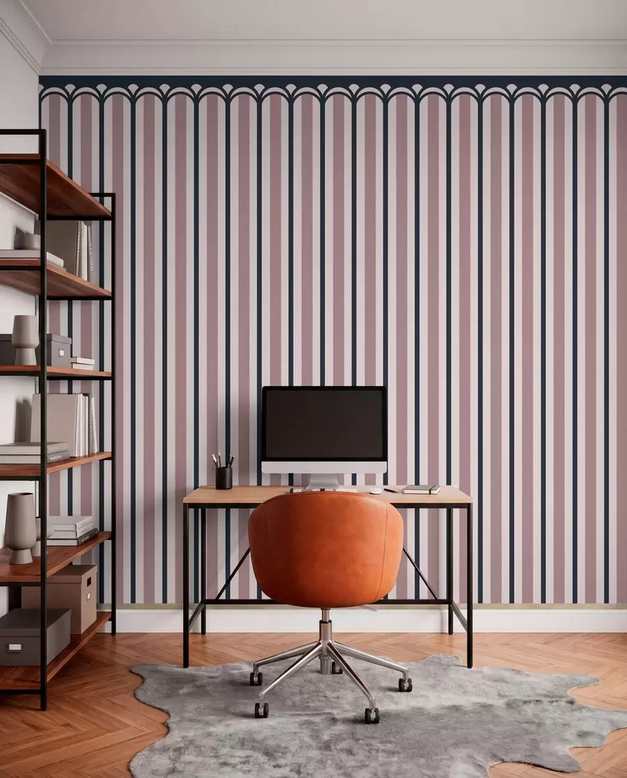 wall murals Vertical ornament in pink and gray shades w05610v1