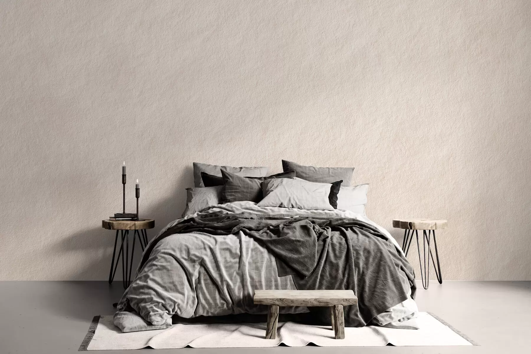 wall murals Light beige background in decorative plaster style, minimalism, stone texture w09800