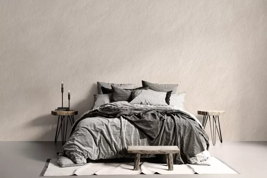 wall murals Light beige background in decorative plaster style, minimalism, stone texture w09800