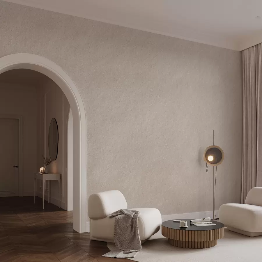 wall murals Light beige background in decorative plaster style, minimalism, stone texture w09800