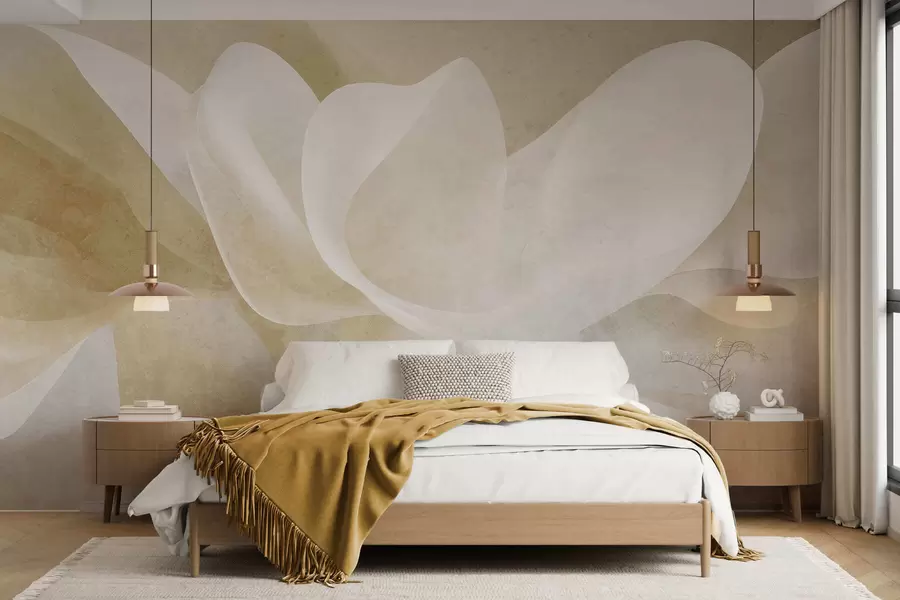 wall murals Abstract pastel petals with soft translucent layers in watercolor style w05603