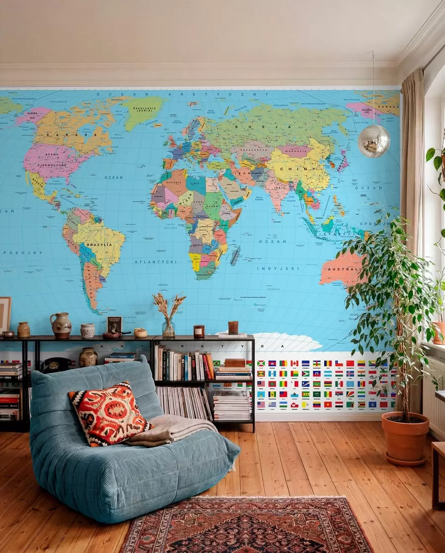 wall murals Flag Atlas in Polish c00004pl