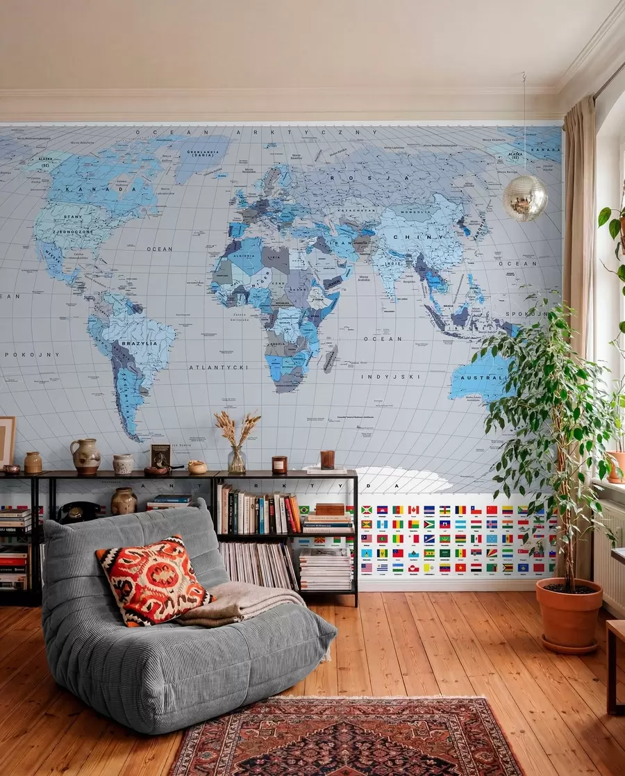 wall murals Blue Flag Atlas in Polish c00004plv3
