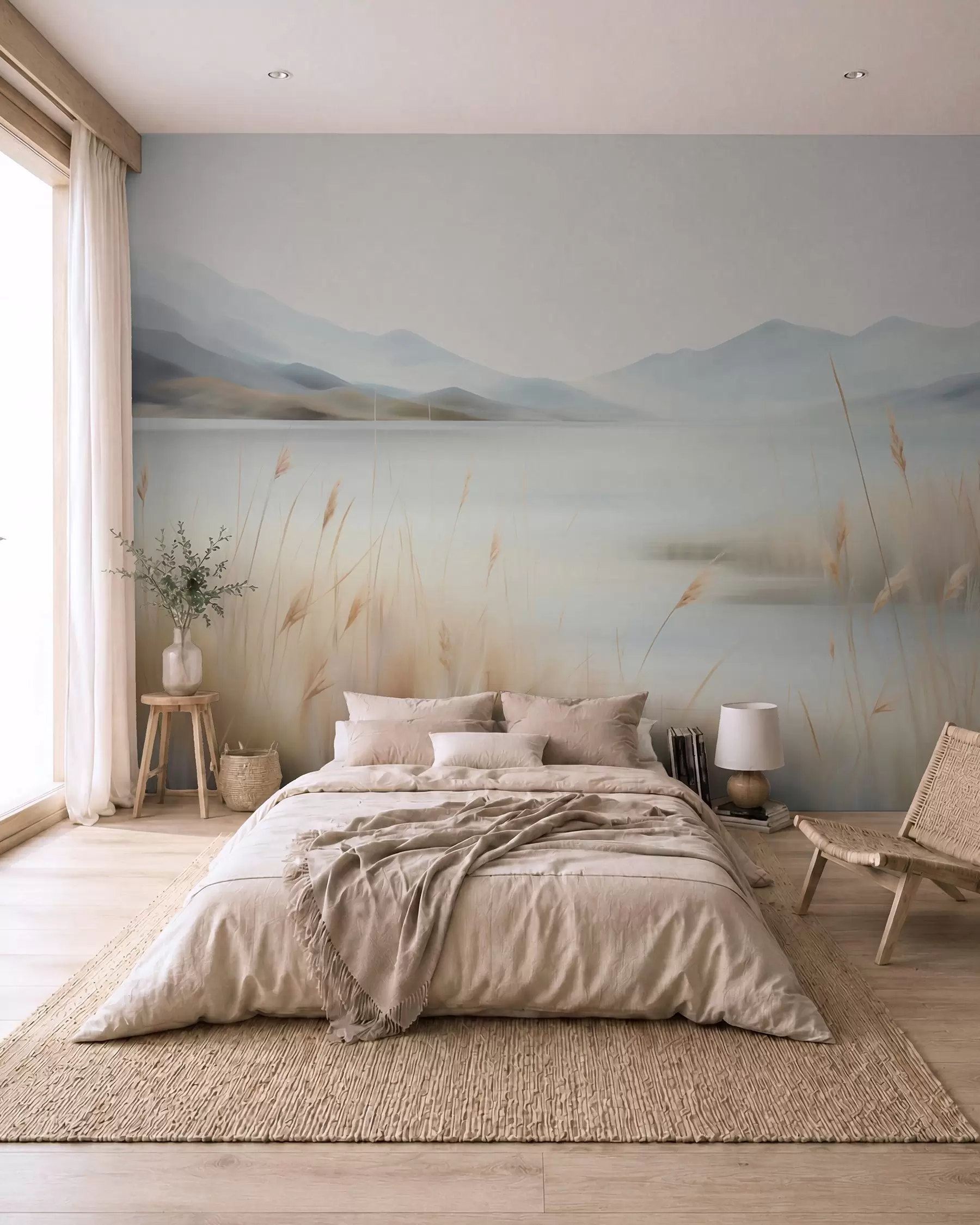 wall murals Lake in Muted Watercolour w05584
