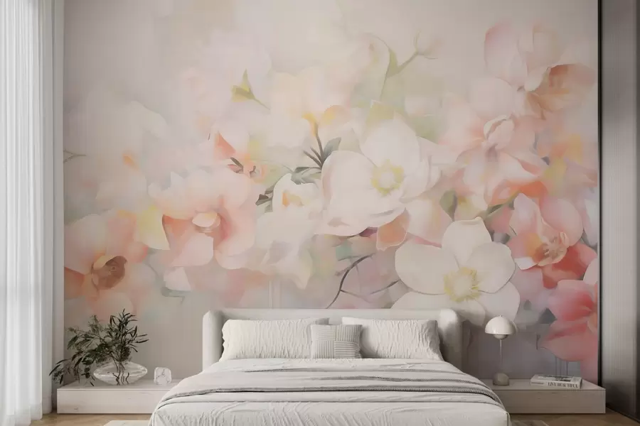 wall murals Delicate abstract flowers imitation of painting w05594