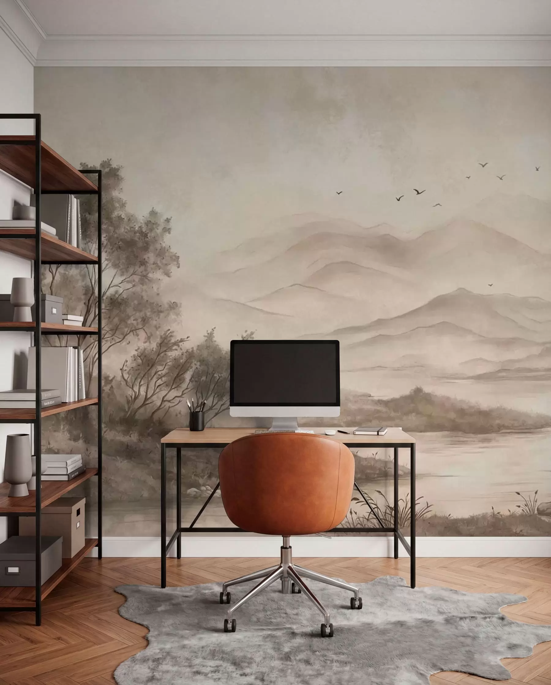 wall murals River through Pale Hills w05535v1