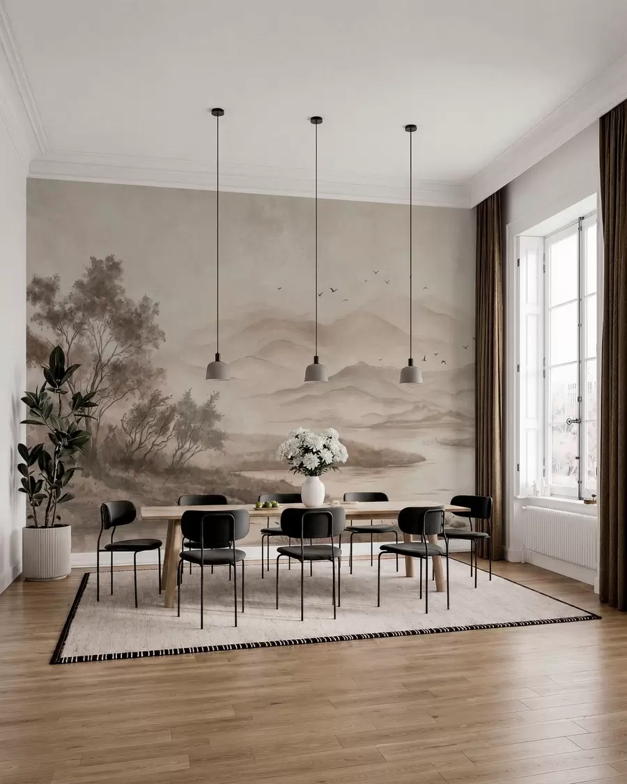 wall murals River through Pale Hills w05535v1