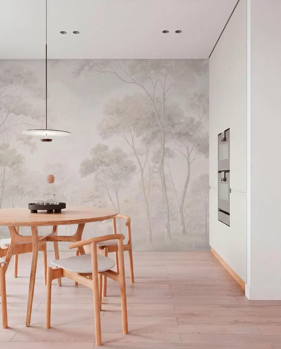 wall murals High Branches in Ivory Haze w05624v1