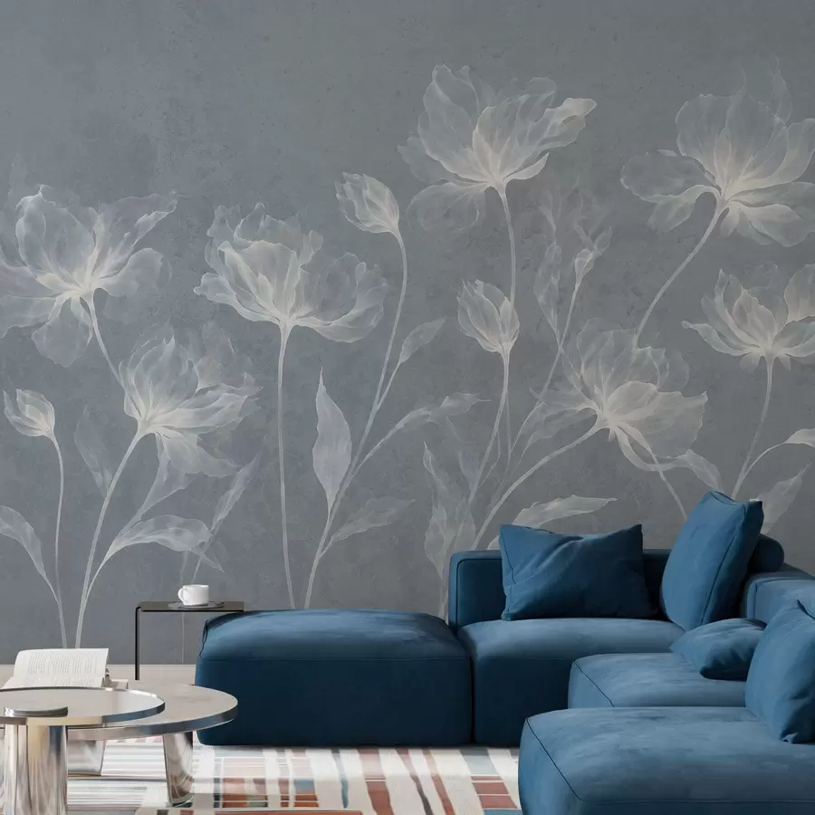 wall murals Elegant airy flowers with translucent layered petals on long delicate stems w05579v2
