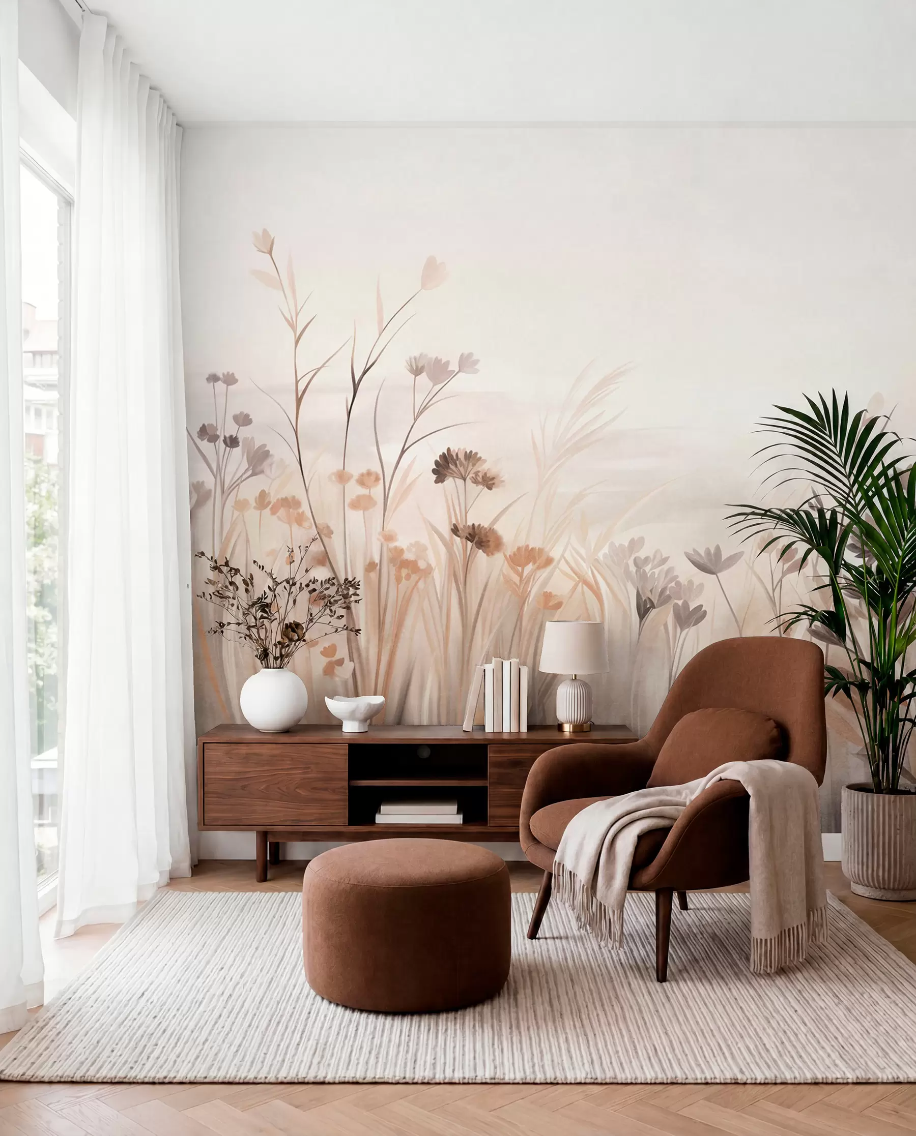 wall murals Sepia Meadow w09872