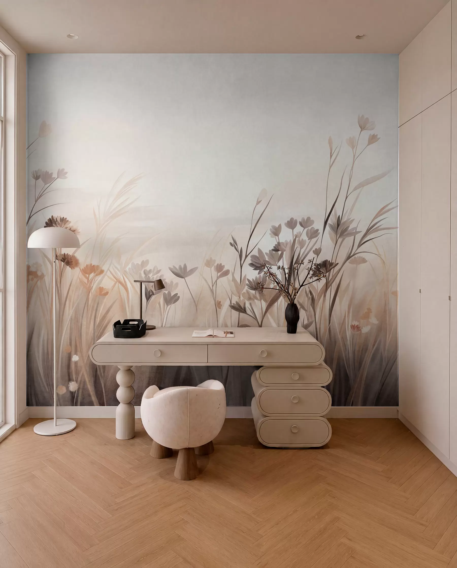 wall murals Sepia Meadow w09872