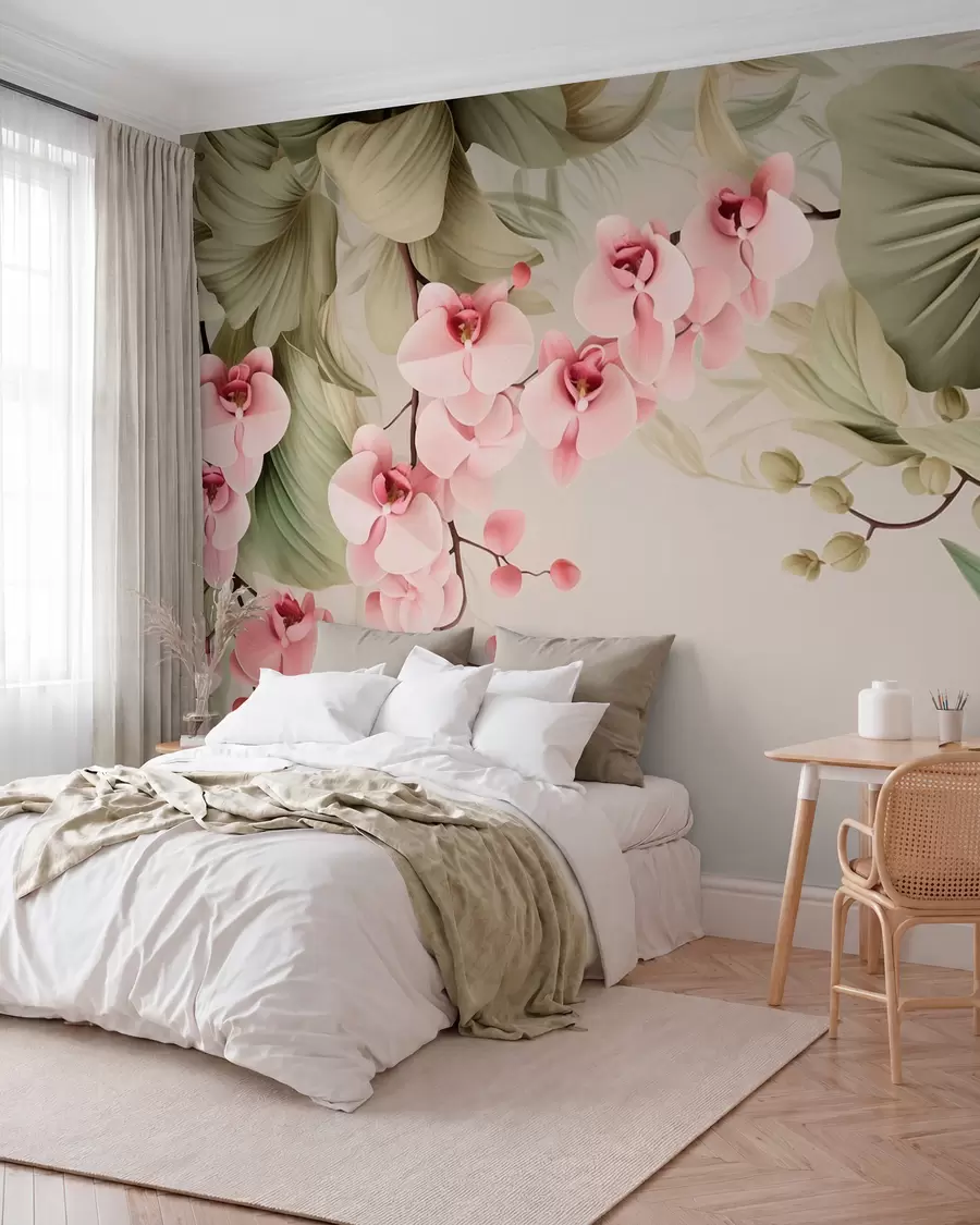 wall murals Orchids, hanging flowers w05619