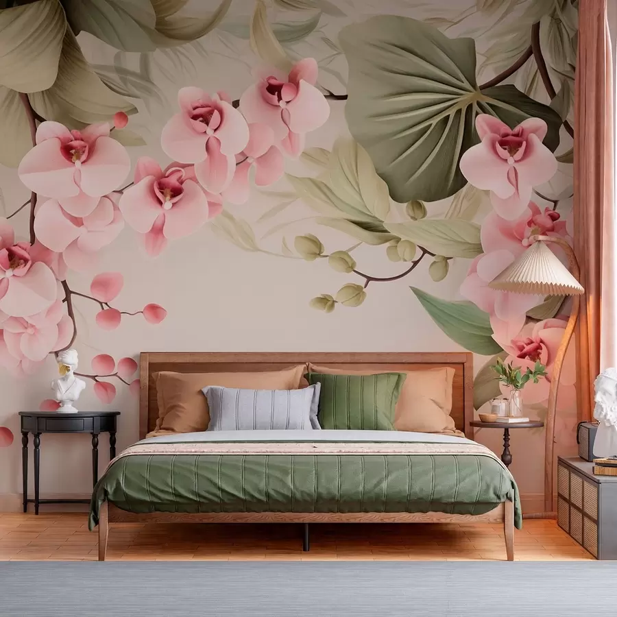 wall murals Orchids, hanging flowers w05619