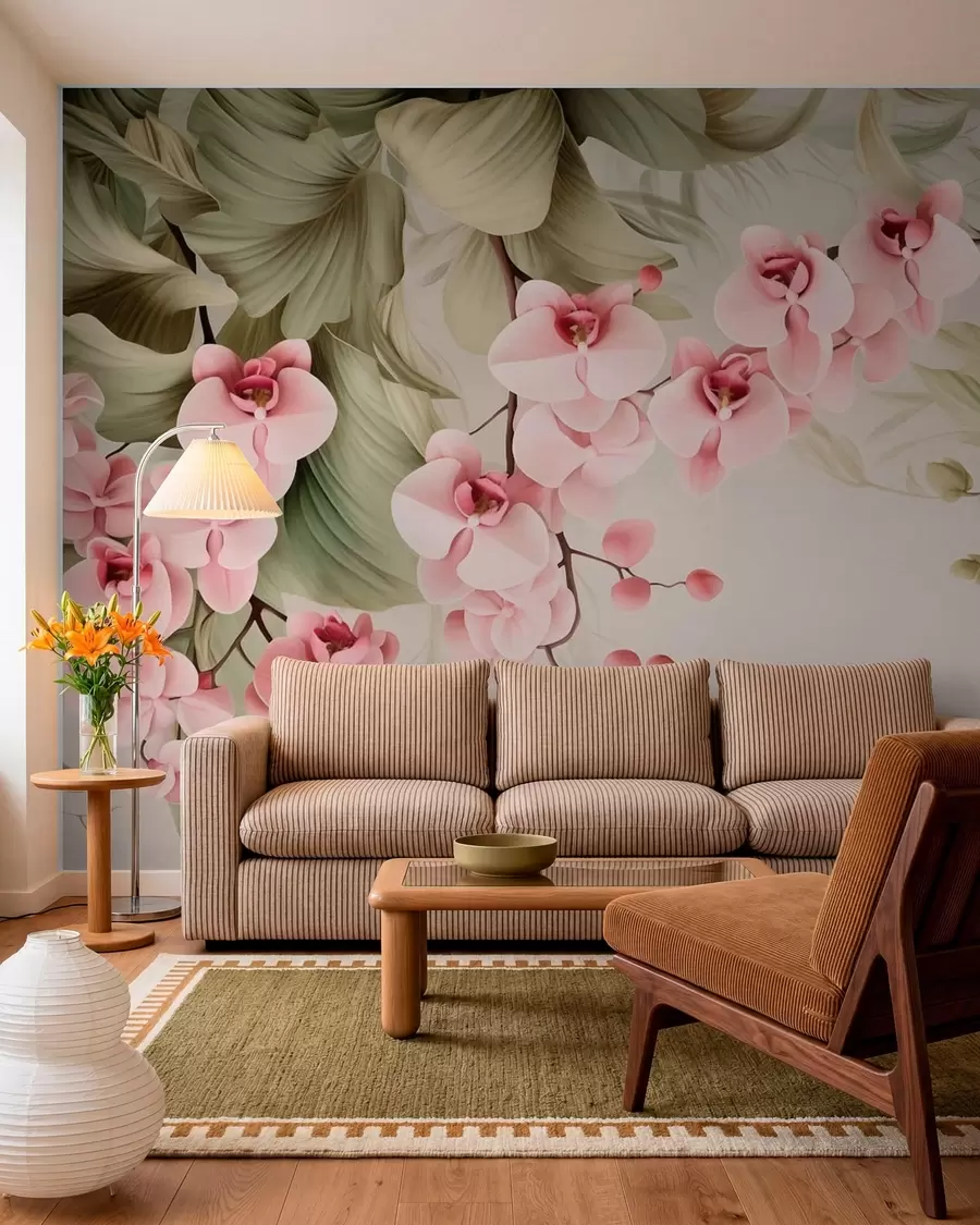 wall murals Orchids, hanging flowers w05619