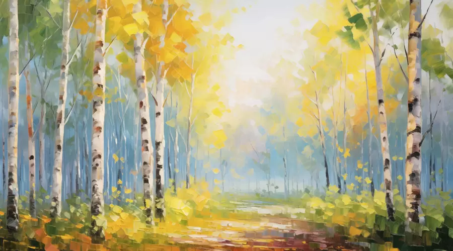 wall murals Trees, birches w05620
