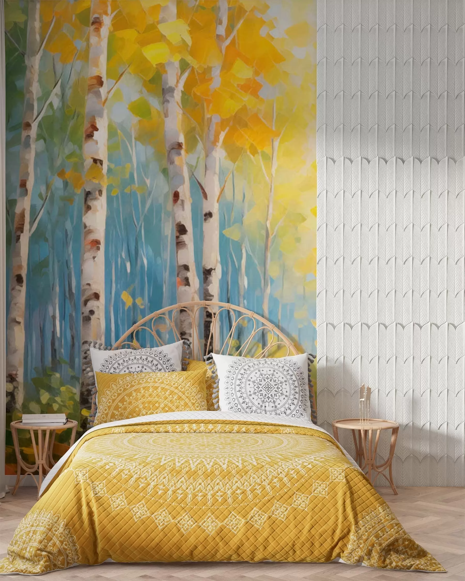 wall murals Golden Birch Avenue w05620