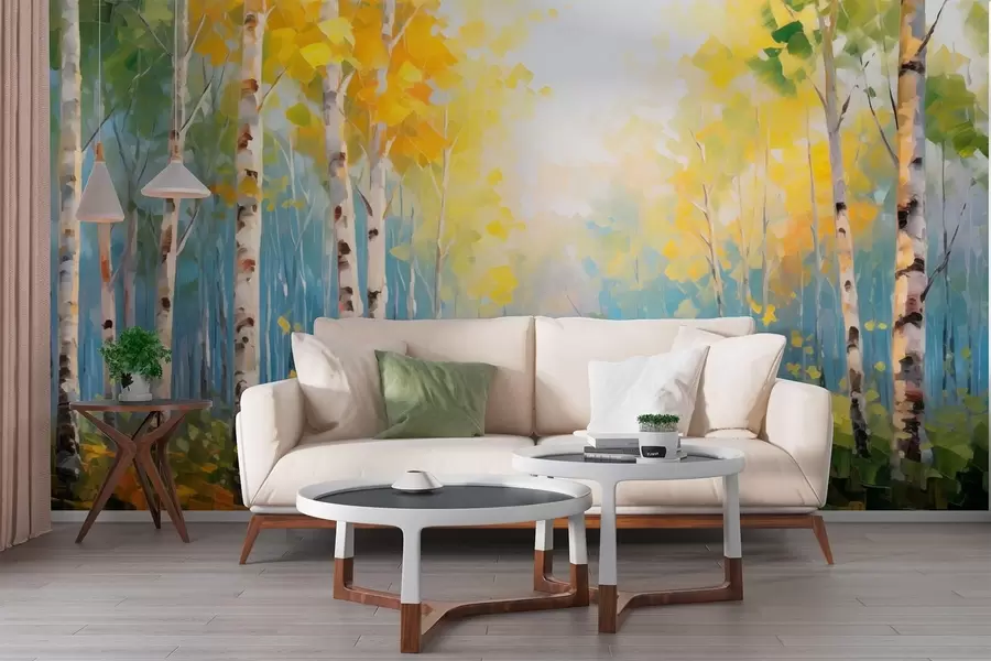 wall murals Trees, birches w05620