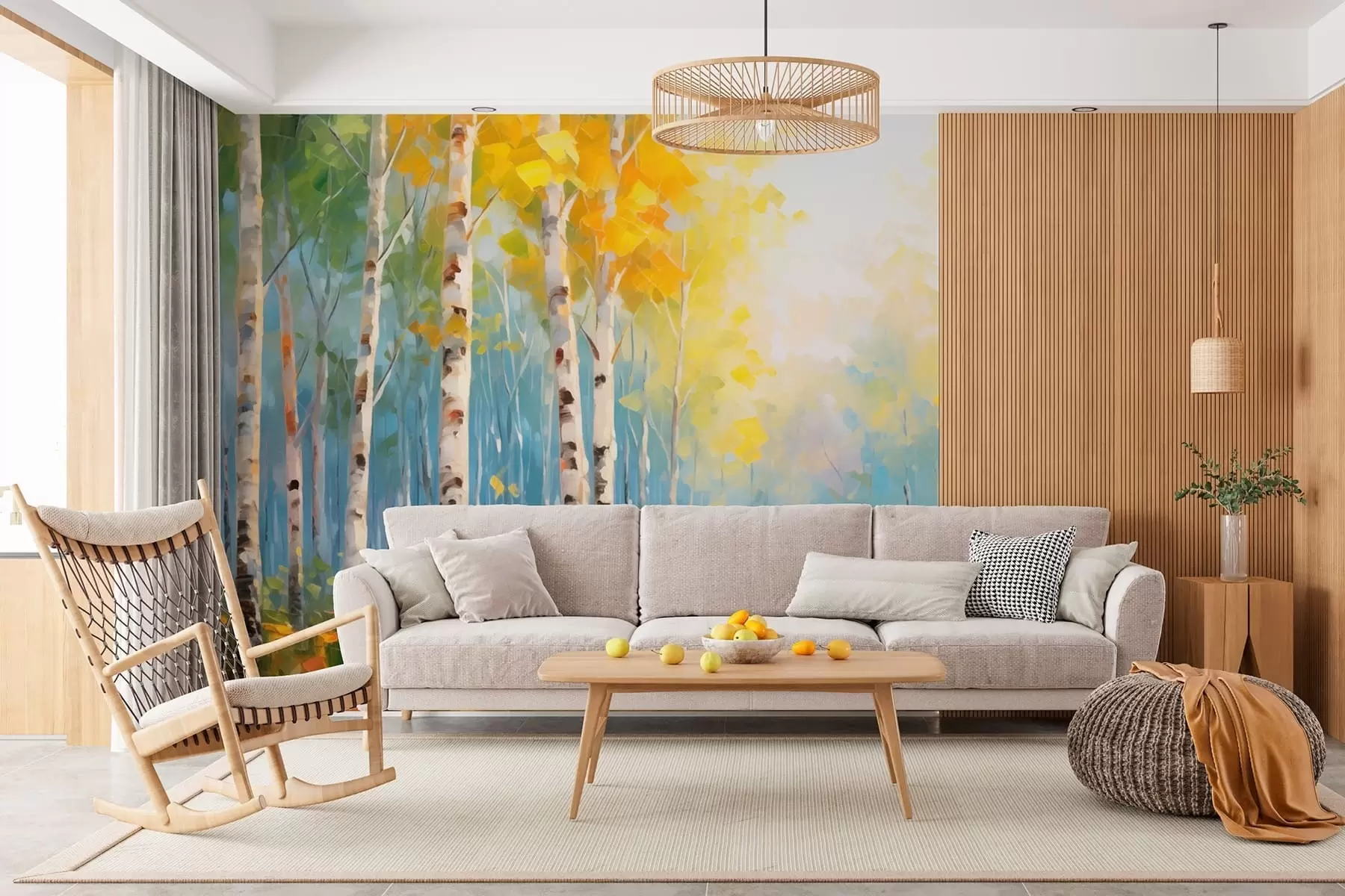 wall murals Trees, birches w05620