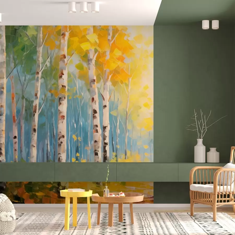 wall murals Trees, birches w05620