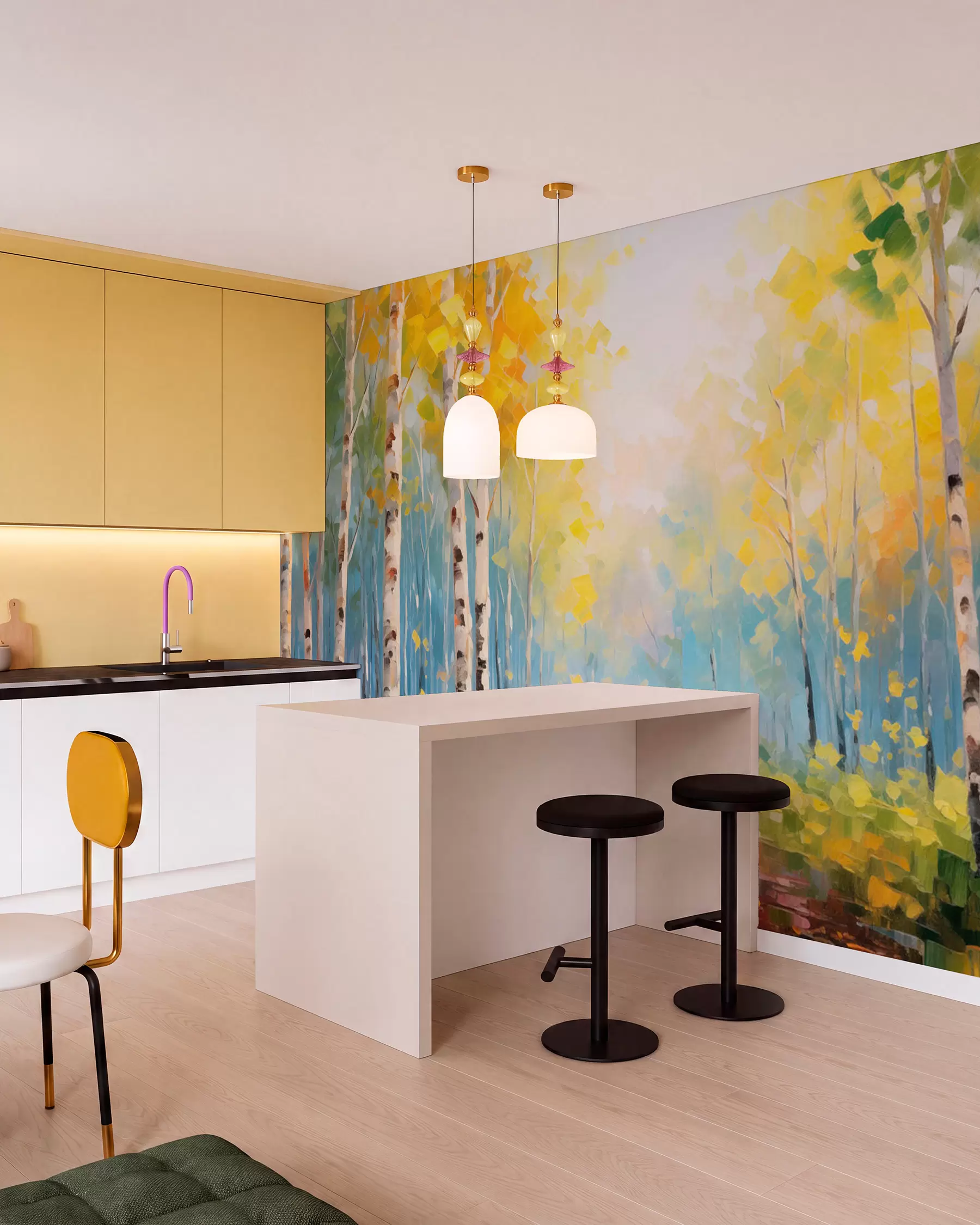 wall murals Trees, birches w05620