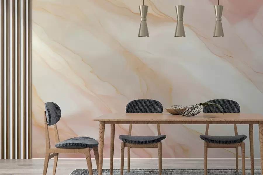 wall murals Imitation of abstract marble texture pattern shades of pink and yellow w05632