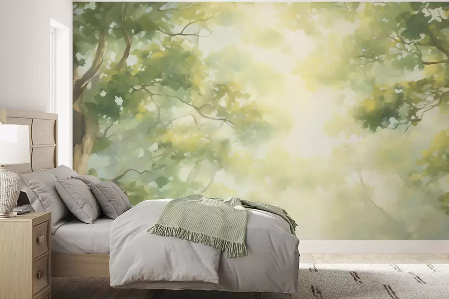 wall murals Abstract tree branches imitation painting w05588
