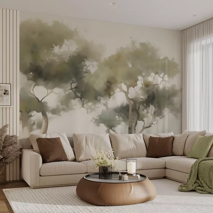 wall murals Abstract trees imitation of painting w05638