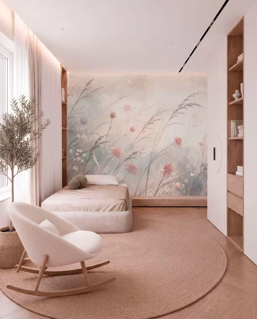wall murals Light wildflowers in an airy composition w05538v2