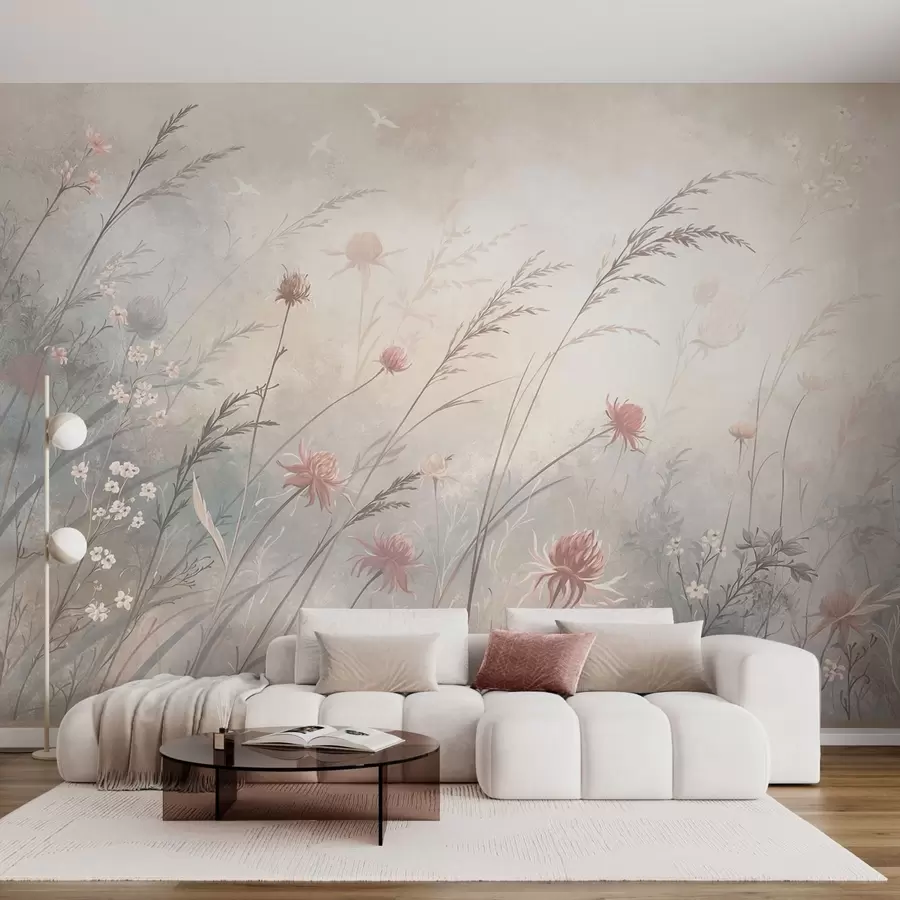 wall murals Light wildflowers in an airy composition w05538v2