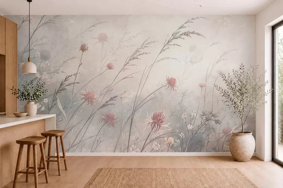wall murals Light wildflowers in an airy composition w05538v2