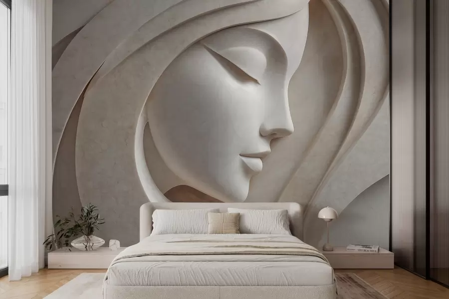 wall murals A female profile in bas-relief style w05569